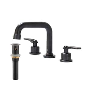 8 in. Widespread 2-Handle Bathroom Faucet with Drain Kit Included in Oil Rubbed Bronze