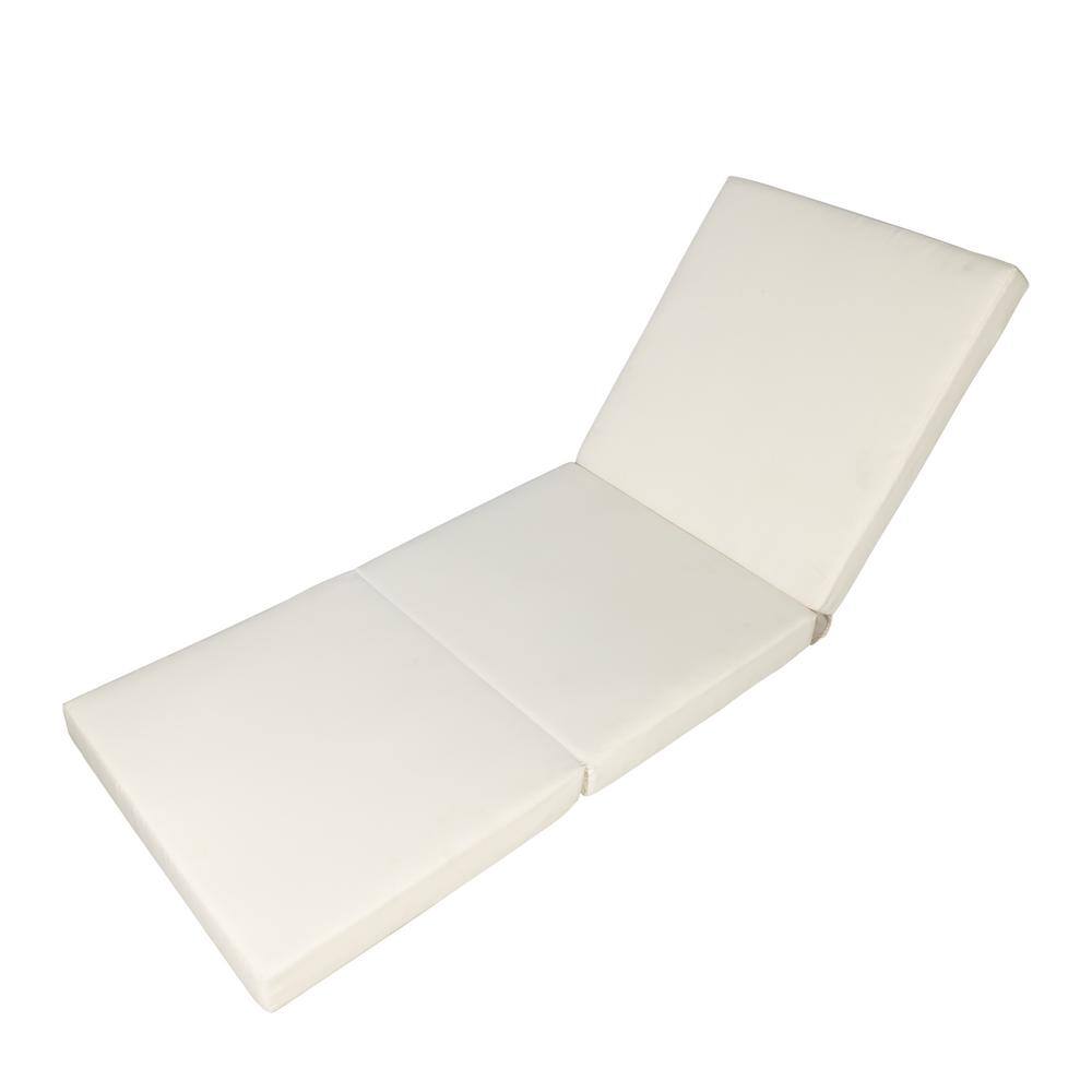 76.75 x 4 in. Cream White Replacement Outdoor Sectional Cushion Chaise Loun