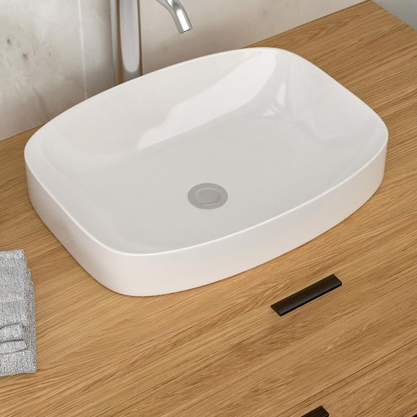 20 in. Drop-In Ceramic Bathroom Sink in White