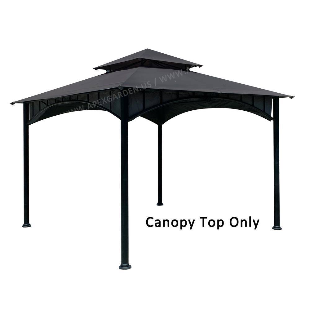 Gray 11 ft Replacement Canopy for Bamboo Steel Gazebo