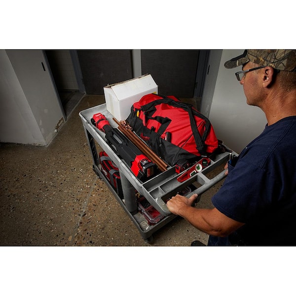 Milwaukee - M12 12-Volt Lithium-Ion Cordless 1400 Lumen ROCKET LED Stand Work Light Kit W/ Two 4.0 Ah Batteries, Charger and Bag