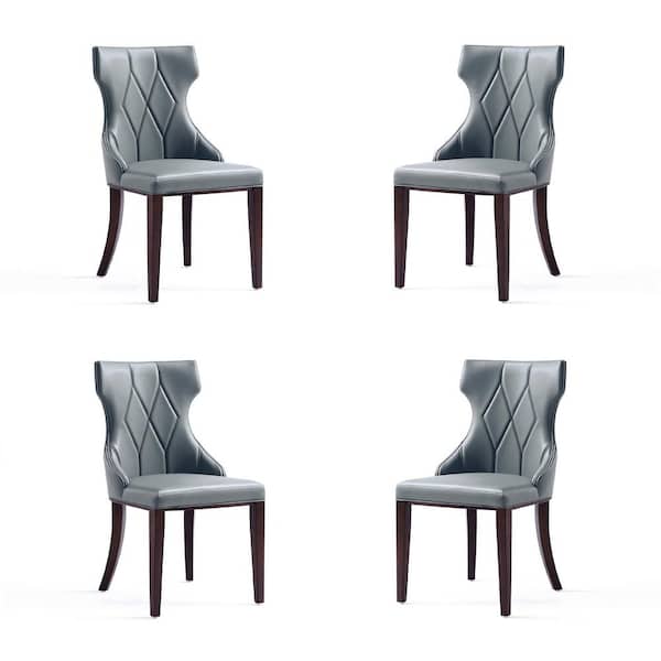 Manhattan Comfort Reine Pebble Faux Leather Dining Chair (Set of 4)