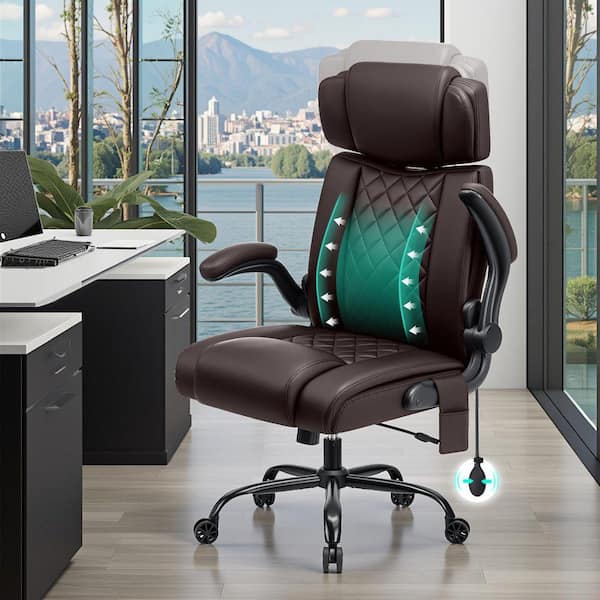 Hoffree Heavy Duty Faux Leather Executive Chair with Adjustable