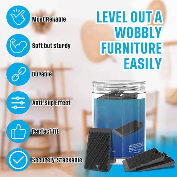 Afoxsos 80-Pieces Plastic Furniture Shims for Leveling, Black