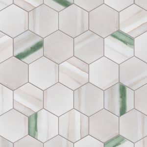 Matter Hex Canvas Bone Green 7-7/8 in. x 9 in. Porcelain Floor and Wall Tile (3.8 sq. ft./Case)