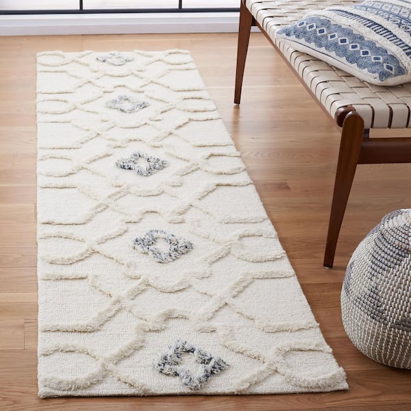 Casablanca 2 ft. x 8 ft. Ivory Floral Geometric Runner Rug