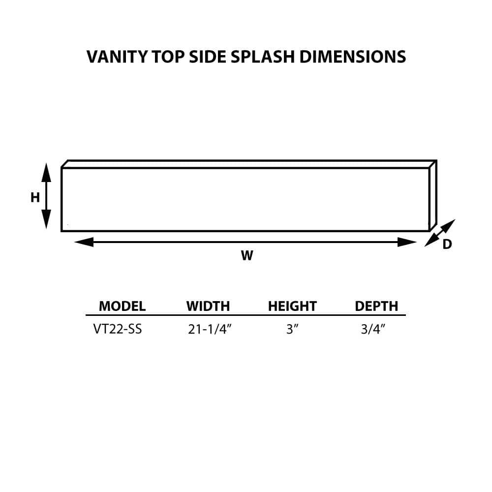Bisque Solid Surface Vanity Side Splash 22-inch