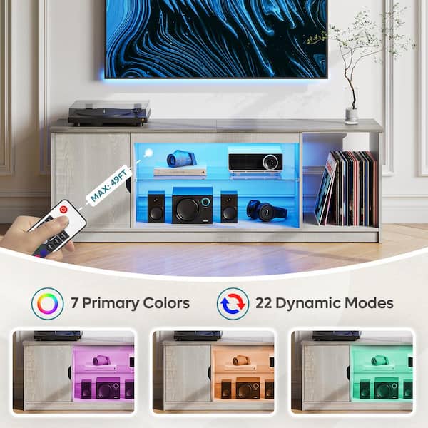 Bestier 58.3 in. Wash White TV Stand Fits TV's up to 65 in