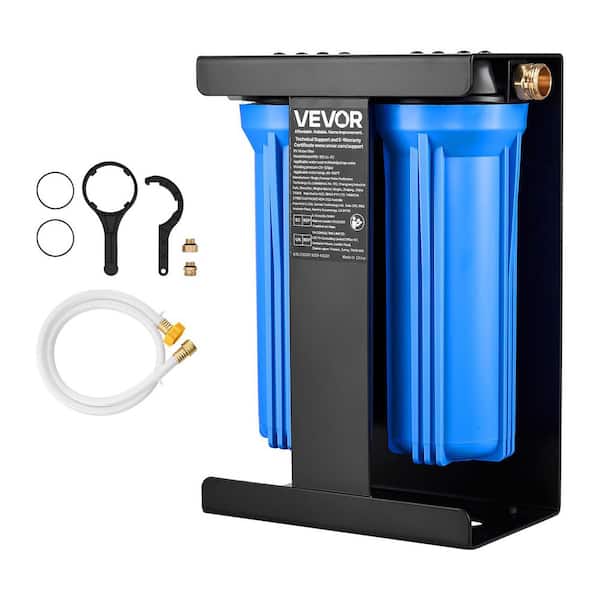 RV Water Filtration System, 2-Cartridge Water Filter System for Campers, RV Filter with Bracket for RVs, Boats, Vans