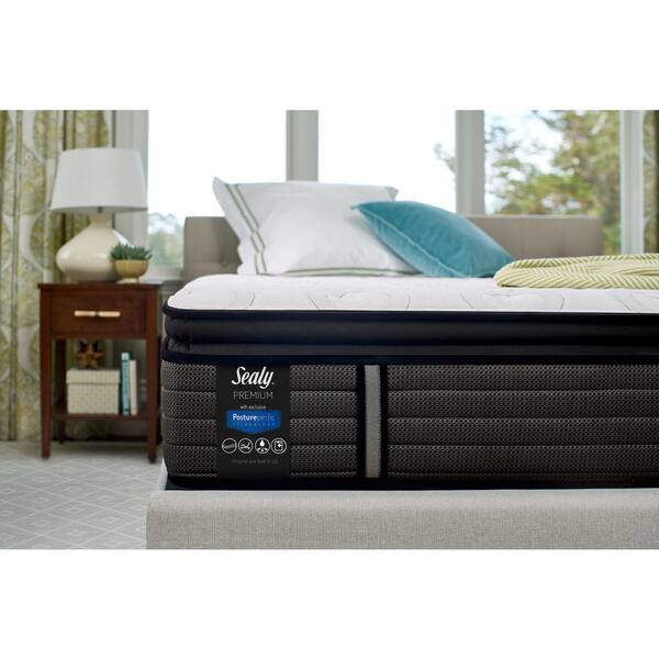 Sealy Response Premium 14 in. Queen Plush Euro Pillowtop Mattress Set with 5 in. Low Profile Foundation