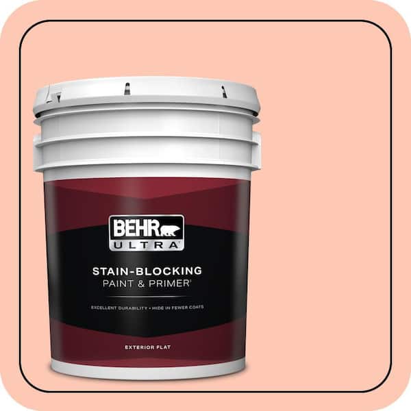 BEHR ULTRA 5 gal. #210A-3 Malibu Peach Flat Exterior Paint & Primer