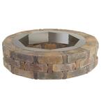 RumbleStone 46 in. x 10.5 in. Round Concrete Fire Pit Kit No. 1 in Sierra Blend with Round Steel Insert