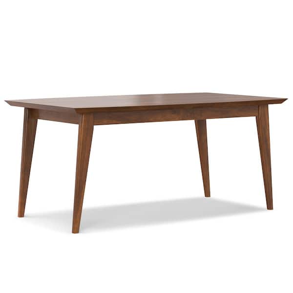 Draper Rectangle Mid Century Modern Walnut Veneer Wood 84 in. 4-Legs Dining Table Seats 8
