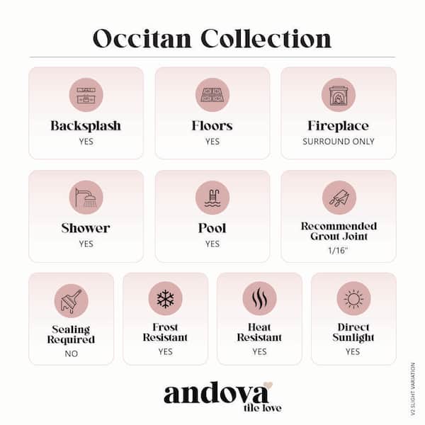 ANDOVA Occitan Lazio Square 6 in. x 6 in. Matte Porcelain