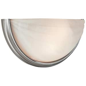 Crest 2 Light Satin Sconce with Alabaster Glass Shade