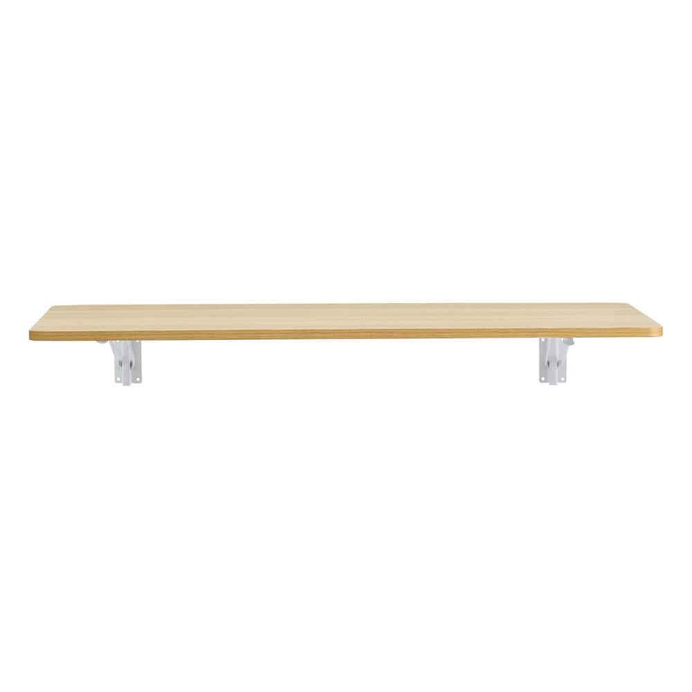 44.8 in. W x 22 in. D Burly Wood Wall Mounted Folding Table Decorative Wall