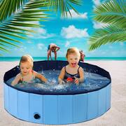63 ft.  ft.  Blue Indoor Outdoor Portable Leakproof Foldable Dog Pet Pool Kiddie Bathing Tub