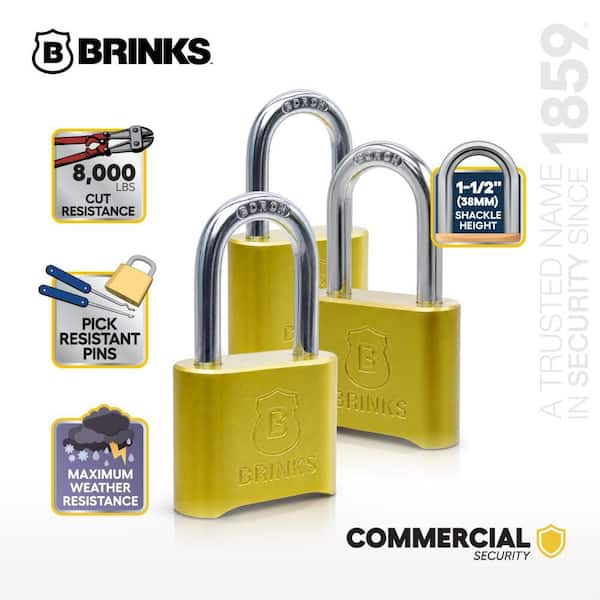 Brinks 1-1/2in. (50mm) 4-Dial Resettable Combination Padlock (3