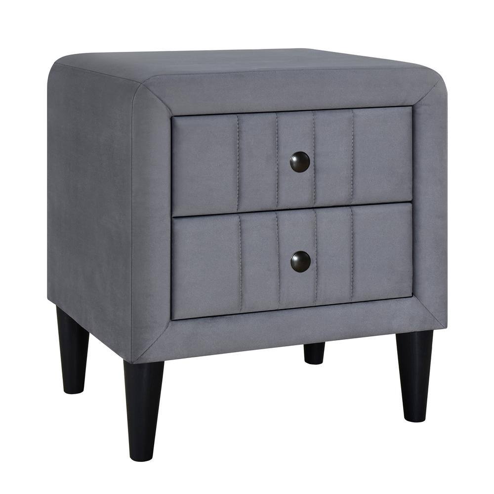 20.5 in. W x 16.2 in. D x 22.2 in. H Upholstered Gray Wood Linen