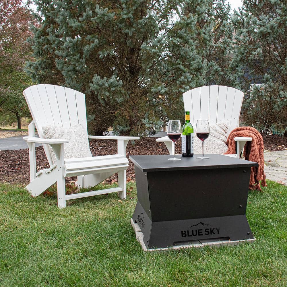 Black Steel 24" Square Fire Pit Lid