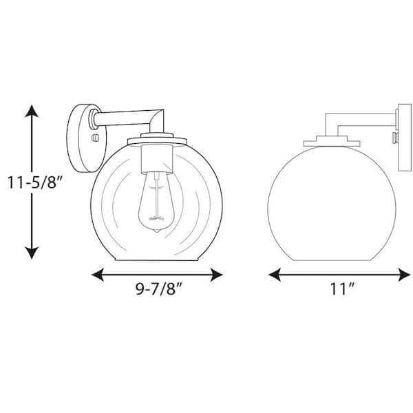 Progress Lighting Globe Lanterns Collection 1-Light Matte Black Clear Glass  Farmhouse Outdoor Post Lantern Light P540007-031 - The Home Depot