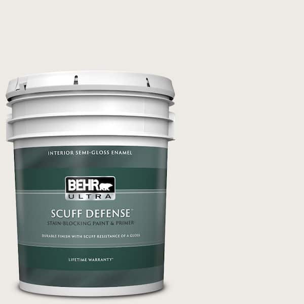BEHR ULTRA 5 gal. #750A-1 Chalk color Extra Durable Semi-Gloss Enamel Interior Paint & Primer