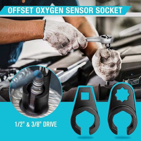 5 Piece Alloy Steel Oxygen Sensor Socket and Thread Chaser Set