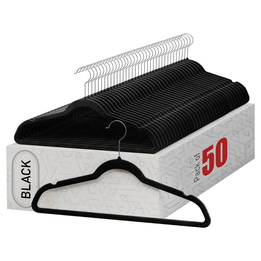 Black Plastic Shirt Hangers 50-Pack