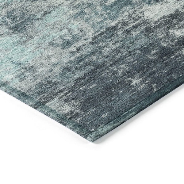 Chantille Machine Washable Indoor/Outdoor Abstract ACN2065 Teal 8 ft. x 10 ft. Area Rug