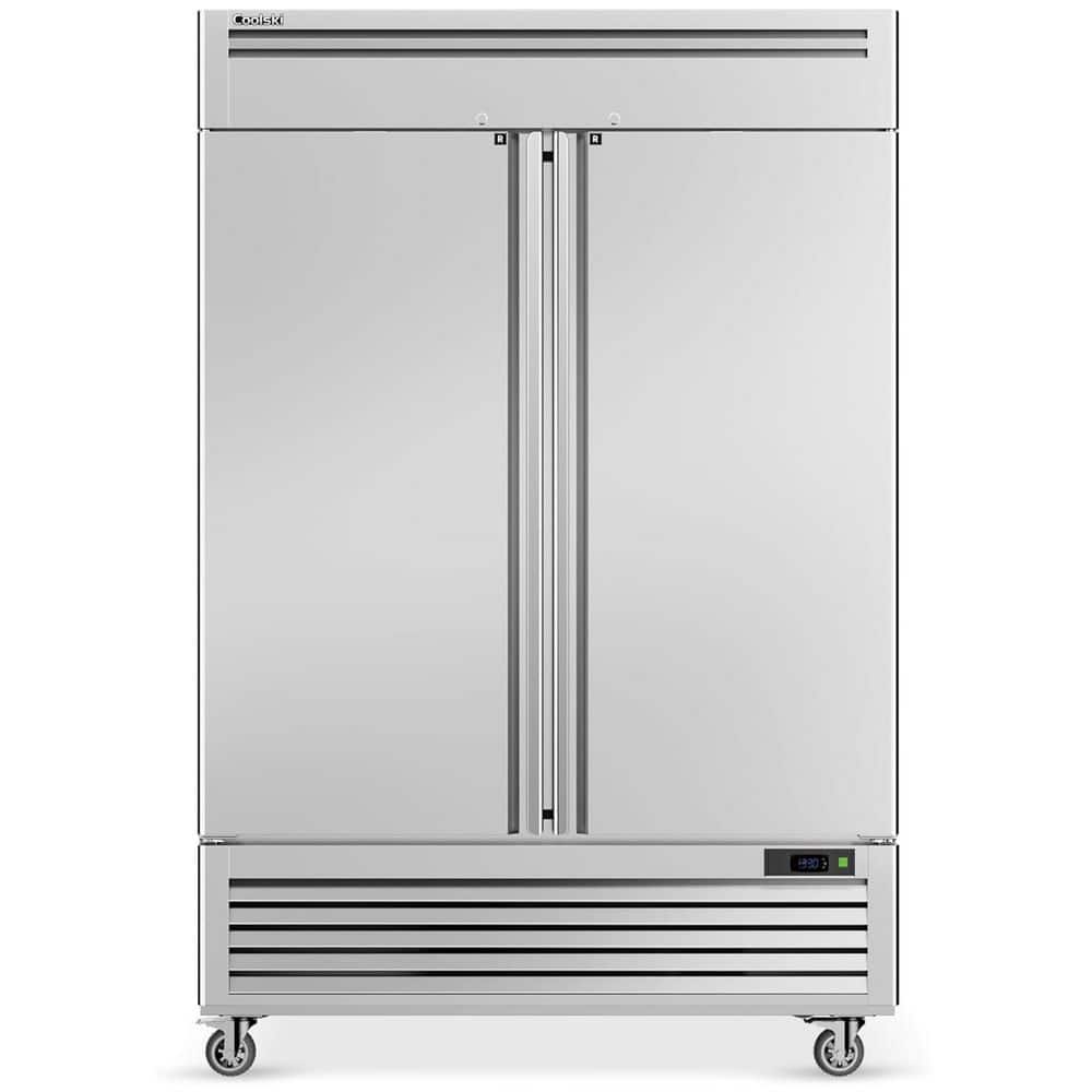 54 in. 49 cu. ft. NSF Auto Defrost Commercial Reach in 2 Door Upright Refrigerator in Stainless Steel