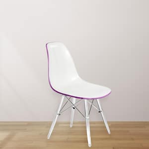 Dover White Purple Side Chair