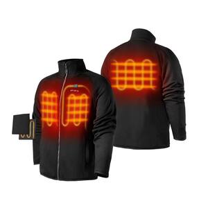 Men's Large Black 7.2-Volt Lithium-Ion Heated Fleece Jacket with (1) 5.2Ah Battery and Charger