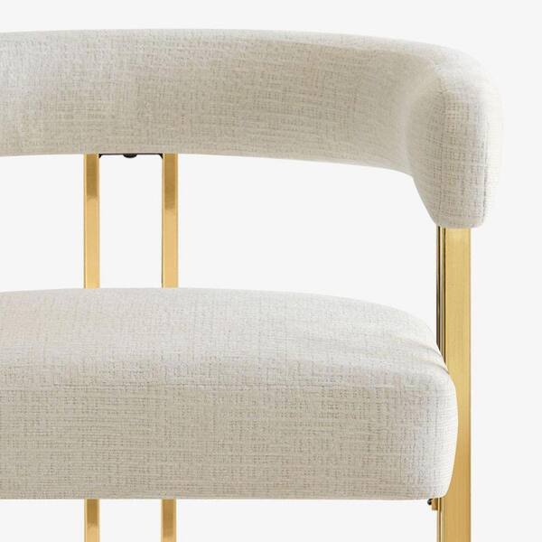 LAOTIES Gold Chenille Upholstered Armchair (Set of 2) MIA-GOLD