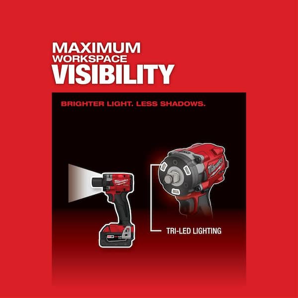 Milwaukee - M18 FUEL GEN-3 18V Lithium-Ion Brushless Cordless 1/2 in. CP Impact Wrench w/Friction Ring w/5.0 ah Resistant Battery
