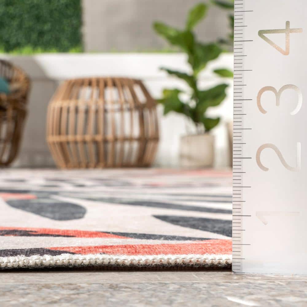 Mara Multicolor Floral Washable Synthetic Area Rug
