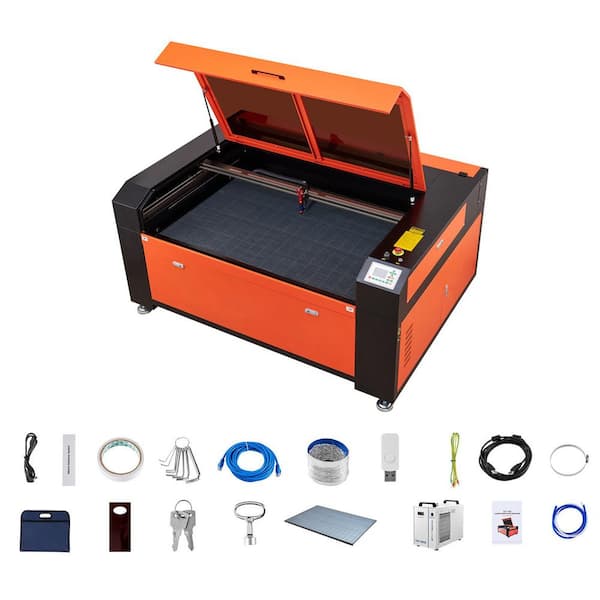 55 x 35 in. 130 W CO2 Laser Engraver, with Water Chiller, 2 Way Pass Air Assist, 1200 mm/s Speed, Autofocus Engraving