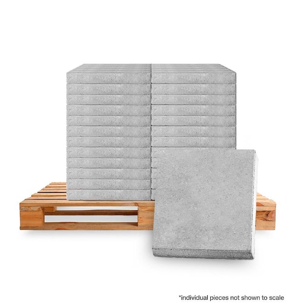 12 in. x 12 in. x 1.57 in. Pewter Square Concrete Step Stone (168-Pieces/168 sq. ft. /Pallet)