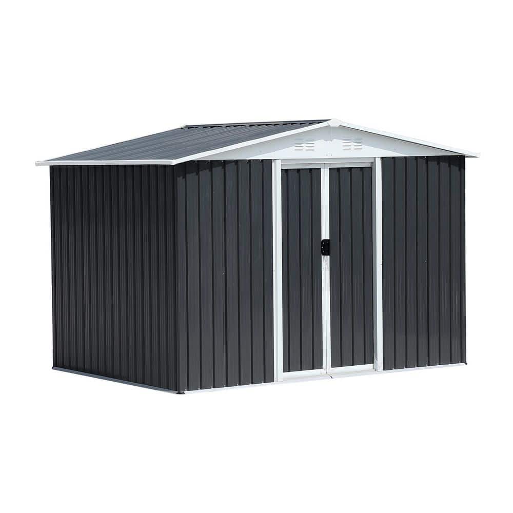 Apex Roof 8 ft. W x 6 ft. D Metal Shed with Sliding Door and Aluminum Frame Dark Grey (48 sq. ft.) price history on PriceWatchPro