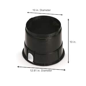 10 in. Round Valve Box and Cover; Black Box, Green Cover