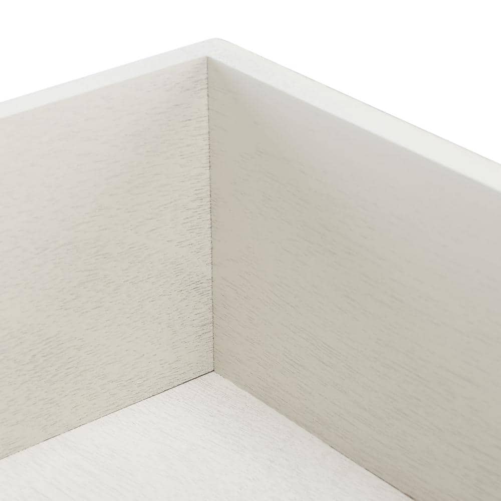 Mozart Mid-Century Rectangular Coffee Table with Storage - Distressed White