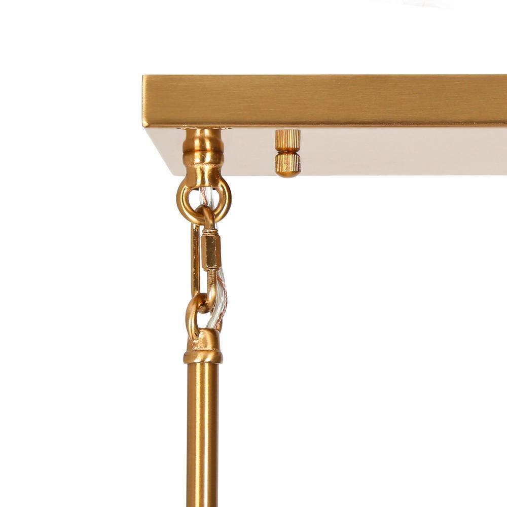 Matte Black and Gold 3-Light Linear Island Pendant