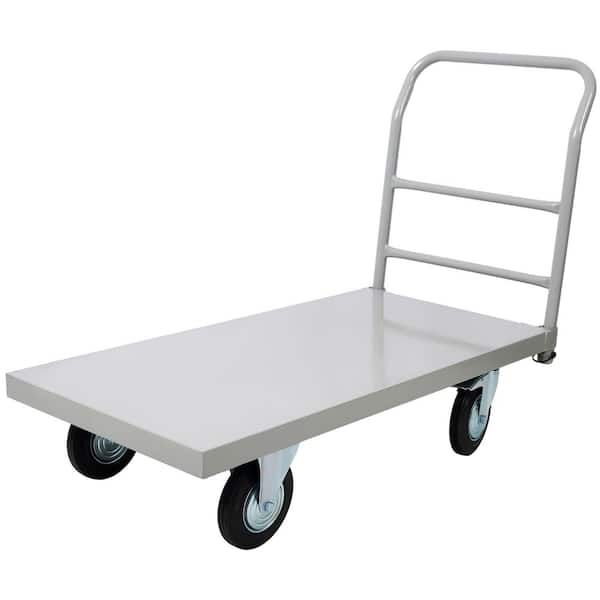 Platform Truck Industrial Flat Dolly Cart with Wheels, 2000 lb. Capacity Flatbed Hand Truck, Smooth Deck Platform Truck