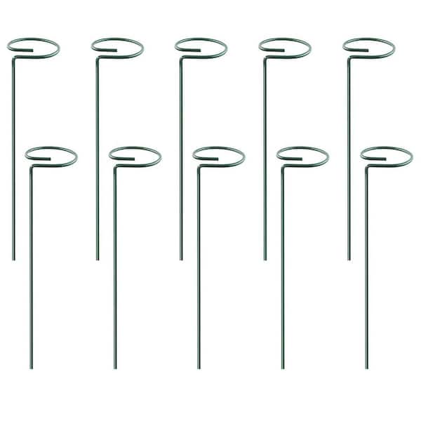 10-Piece Plant Flower Support Stakes Garden Single Stem Support Stake Iron Plant Cage Support Ring