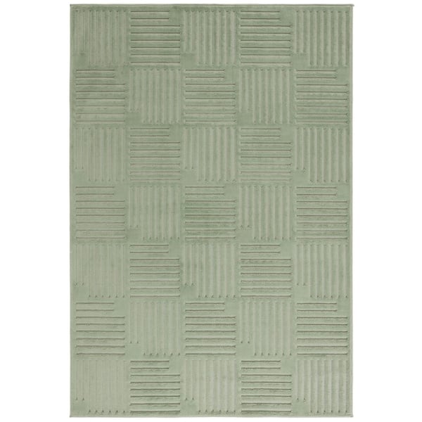 Selena 8 ft. x 10 ft. Green High-Low Checkered Area Rug