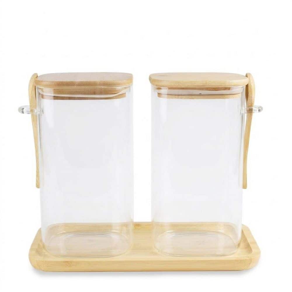 40 oz Glass Bath Salt Jar with Airtight Bamboo Lid Wooden Scoop Tray Labels and Markers Clear Container price history on PriceWatchPro