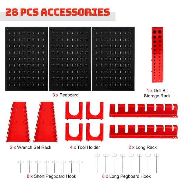 Wall-mounted Pegboard Storage Organizer ET1007