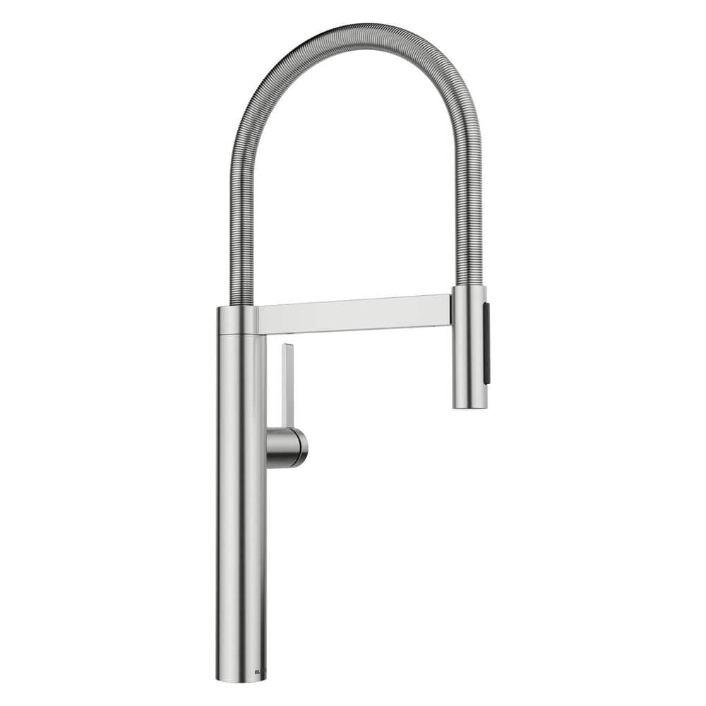 Blanco Culina II PVD Steel 22 in. H Pull Down Sprayer Kitchen Faucet ...