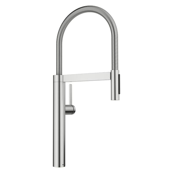Culina II PVD Steel 22 in. H Pull Down Sprayer Kitchen Faucet with 180 Degree Spout Swivel