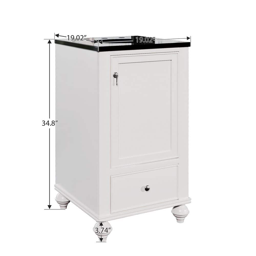 24" Navy Composite Freestanding Vanity with White Ceramic Top