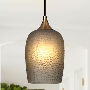 Apphia 1-Light Plating Brass Mini Pendant Light with Textured and Colored Glass Shade and No Bulb Included